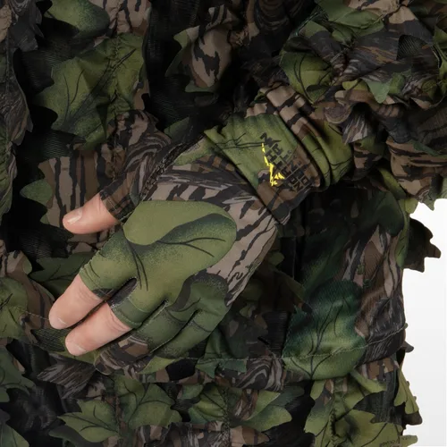 Vista 4 de North Mountain Gear Guantes de caza de camuflaje para hombre, sin dedos, forro de guante ligero