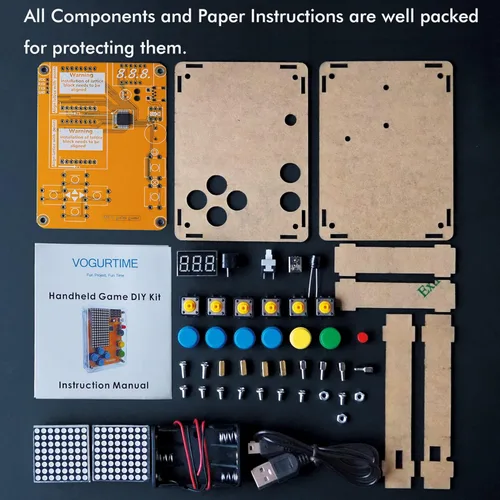Vista 6 de Kit de juego de proyectos de soldadura DIY con 5 juegos clásicos retro para práctica de soldadura electrónica y aprendizaje, cómoda funda acrílica