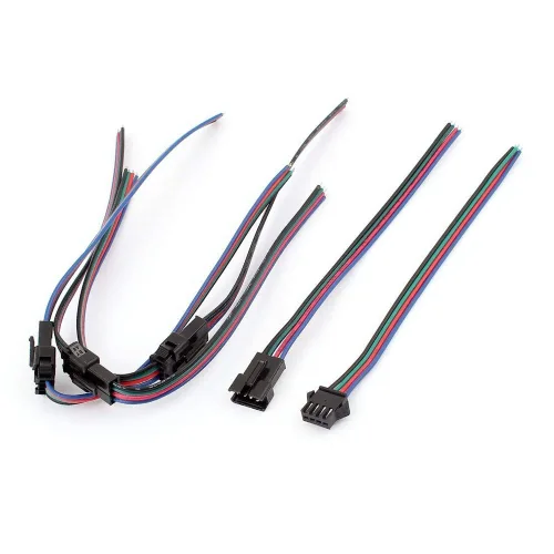 Vista 2 de 4 Pin 4P JST SM Conector Macho a Hembra JST SM Cable Conector de Enchufe para RGB LED Tira de Luz 5050/3528 20 Pares