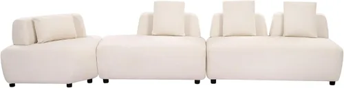 Vista 50 de Sofá modular en forma de L de 100.7 pulgadas con otomana extraíble, modernos sofás de 3 plazas con dos reposabrazos y patas de metal, cómoda tela