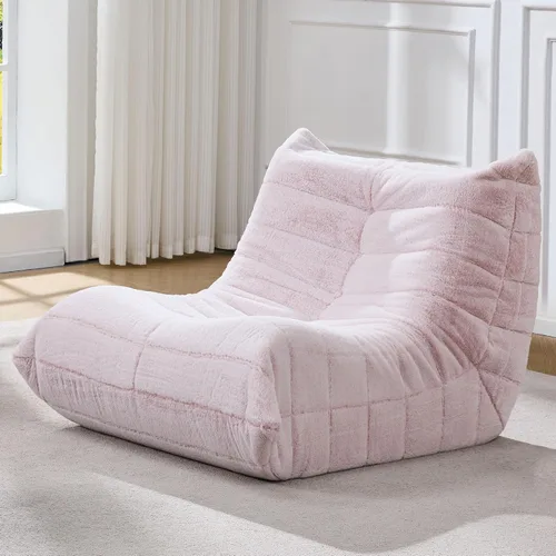 Vista 14 de Hobestluk Puf de espuma viscoelástica, puf grande con relleno, sofá perezoso para sala de estar, dormitorio, sala