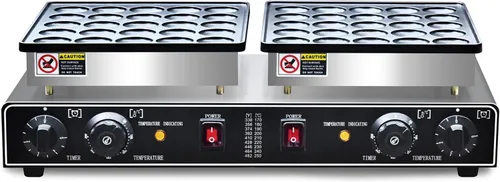 Vista 9 de Mini máquina eléctrica de panqueques de 1900 W, 50 piezas comerciales, mini panqueques holandeses, parrilla holandesa de 1.8 pulgadas