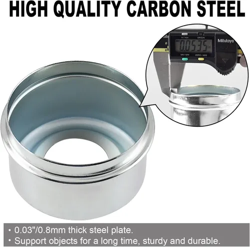 Vista 5 de Tapa antipolvo para rodamiento de remolque de 1.9 pulgadas con 8 tapones de goma - Cubiertas de grasa resistentes para la mayoría de ejes