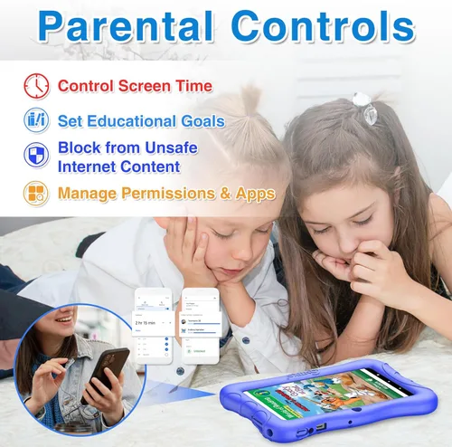 Vista 5 de Contixo Tableta para niños de 7 pulgadas, tableta Android V9A de 32 GB para edades de 3 a 7 años, controles parentales, 50 libros de cuentos