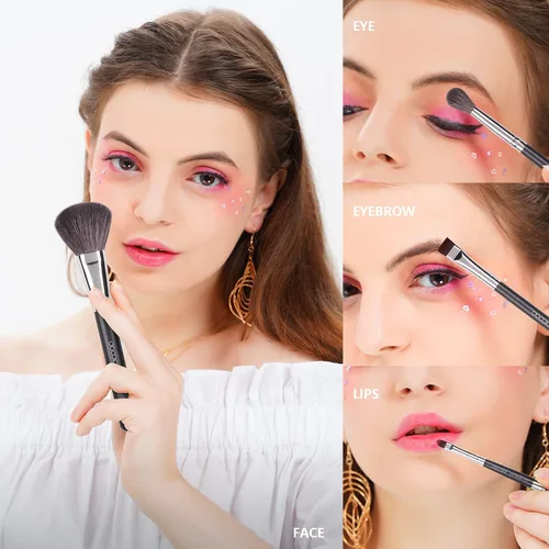 Vista 7 de docolor Professional 29Pcs Makeup Brush Set, Premium Goat Hair & Synthetic Fiber Blending Brushes for Foundation Powder Blush Concealer Eyeshadow