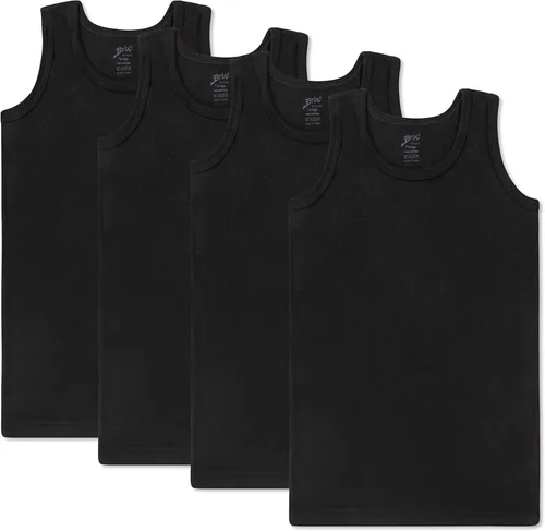 Brix Camiseta sin mangas para niños, sin etiquetas, 100% algodón, súper suave, paquete de 4 novedades.