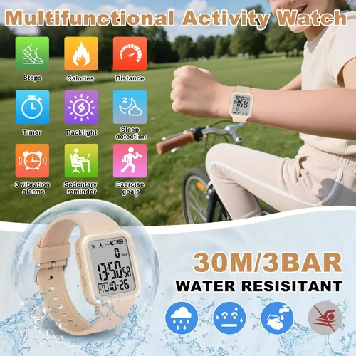 Vista 3 de Edillas Digital Watch for Mens Womens, Fitness Tracker with EL Backlight No App/Phone Required, Sport Watch with Step Counter Pedometer Timer