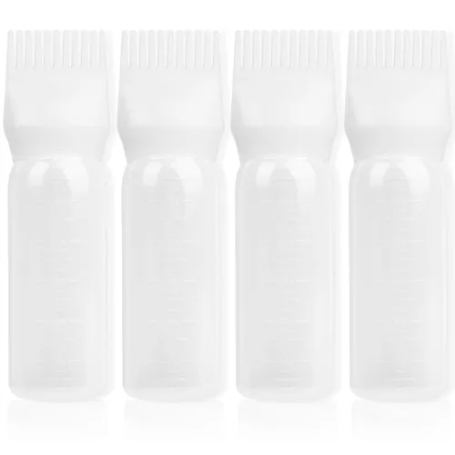 Vista 16 de BLAAROOM Botella aplicadora de peine de raíz, 6 onzas, paquete de 2 aplicadores de aceite para el cabello con cepillo de peine de raíz, rosa oscuro