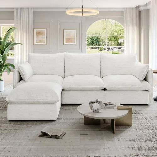 Vista 17 de Sofás modulares de 69.2 pulgadas para sala de estar, respaldo alto impermeable, sofá modular con relleno de plumón, sofá biplaza convertible
