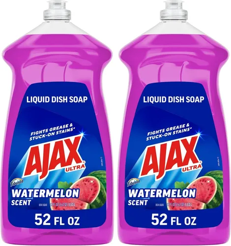 Vista 11 de Ajax Ultra Jabón Líquido para Platos con Fabuloso, Aroma a Lavanda, 52 Oz 4x Grease and Stain Fighting, Dish Detergent, Gentle on Hands, Stuck-On