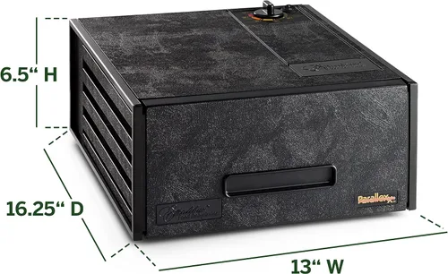 Vista 6 de Excalibur 2400 deshidratador de alimentos con 4 charolas, económico, color negro.