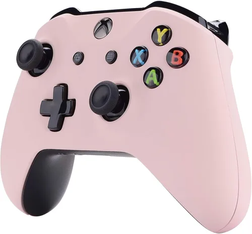 Vista 6 de eXtremeRate Soft Touch Cherry Blossoms Pink Top Shell Front Housing Faceplate Replacement Parts with Side Rails Panel for Xbox One X & One S