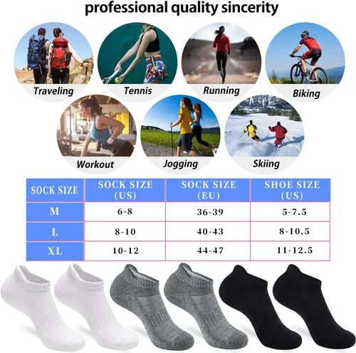 Vista 2 de ATBITER Ankle Socks Women's With Cushioned Athletic Running No Show Low Cut Tab Socks 6-Pairs