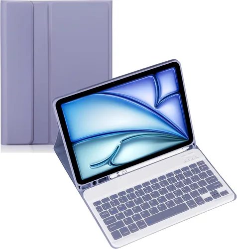 Vista 20 de Funda de teclado para tableta Samsung Galaxy Tab A8 X200/X205 de 10.5 pulgadas, cubierta protectora de teclado con soporte multiángulo, borde