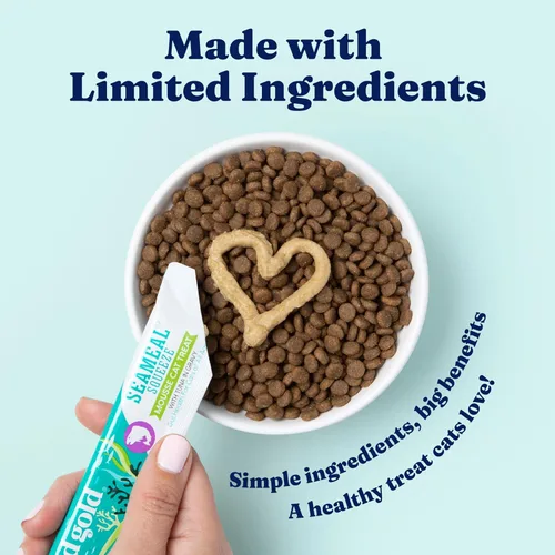 Vista 2 de Solid Gold Golosinas lamibles para gatos - Golosinas saludables con ingredientes limitados de pollo SeaMeal™ exprimibles para gatos