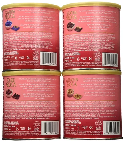 Vista 3 de Brown & Haley - Paquete variado de chocolate oscuro, ROCA, almendra ROCA, anacardo ROCA y Mocha ROCA, chocolate envuelto individualmente