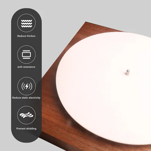 Vista 5 de Tapete de lana blanca para tocadiscos, tapete giratorio de 12 pulgadas, antiestático para discos de vinilo LP, accesorios para tocadiscos