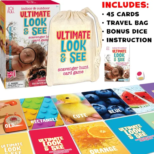 Vista 2 de Juego de cartas Look and See Scavenger Hunt para interiores y exteriores para niños