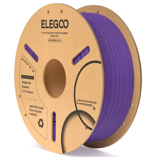 Vista 10 de ELEGOO Filamento PLA 1.75mm Rojo 1KG, Filamento para Impresora 3D con Precisión Dimensional +/- 0.02mm, Carrete de Cartón de 1kg (2.2lbs) Filamento