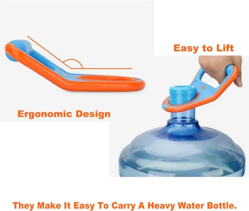 Vista 3 de Asa para jarra de agua, elevador de botella de agua antideslizante de ahorro de energía con goma para botella de galón. Paquete de 2