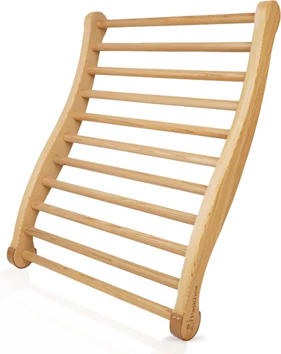 Pasithea Respaldo de sauna de cedro rojo canadiense, antideslizante, no tóxico, cómodo diseño en forma de S, silla de sauna con respaldo, accesorios