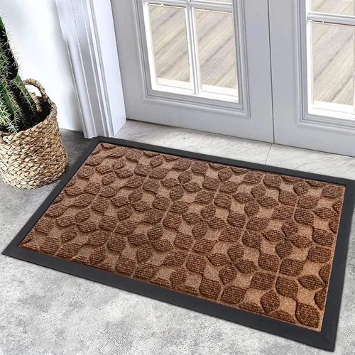 Vista 8 de Bulijojo Tapete de entrada frontal, duradero, resistente, tapete de bienvenida grueso, absorbente, de goma natural, antideslizante, fácil