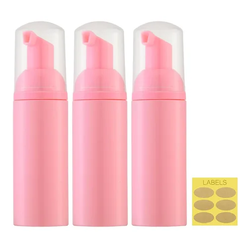 Vista 8 de Botellas de espuma, dispensadores de bomba de espuma de 2 onzas, botella vacía de jabón de viaje para limpiador de pestañas, champú