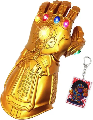 Polyacer Guante de infinito electrónico para adultos, guantes de infinito para adultos, guantelete de infinito iluminados, piedras del infinito para