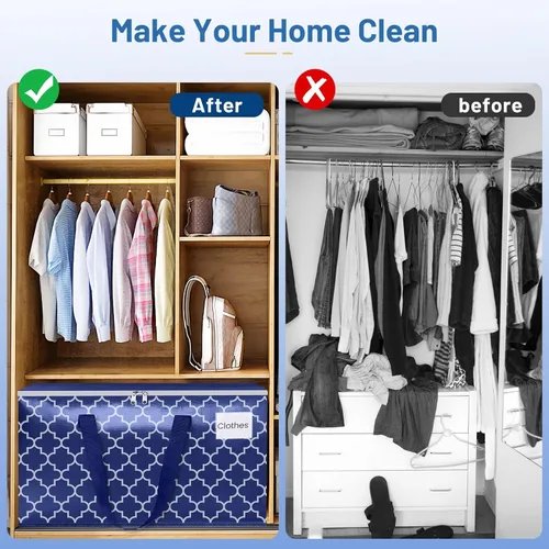 Vista 4 de Bolsas de mudanza, suministros de mudanza extragrandes, bolsas de almacenamiento resistentes, bolsas de embalaje con cremalleras y asas reforzadas