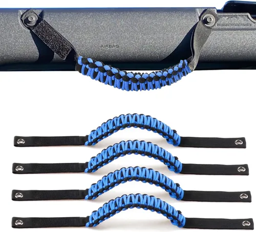Vista 16 de Asas de Agarre para Barra Antivuelco para Ford Bronco 2021 2022 2023 2024 2025 de 2 Puertas 4 Puertas Accesorios Mango de Agarre de Paracord, Sin