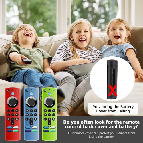 Vista 4 de Paquete de 3 fundas para control remoto Fire Stick, que brilla en la oscuridad, para Fire TV Stick 4K/Alexa Voice Remote 3ª generación, funda