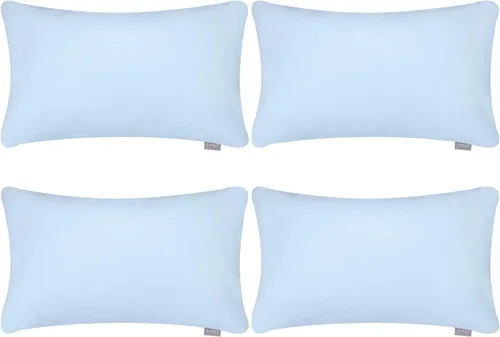 Vista 67 de Thmyo - Paquete de 4 fundas de almohada decorativas de 100 % algodón para lumbar, cómodas, sólidas, para Navidad/Halloween, fundas de cojín Blanco