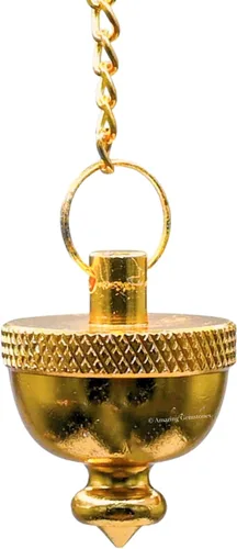 Vista 103 de Péndulos de metal curativos de Amazing Gemstone para adivinaci��n, cúpula dorada de acero de cobre de alta energía, péndulo de bronce, péndulos