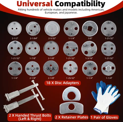 Vista 3 de 8MILELAKE - Juego de herramientas, compresor de pinza de freno de disco, herramienta de retroceso, juego de herramientas profesionales de 24 piezas