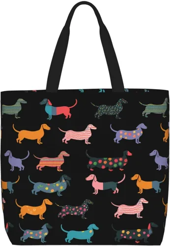 Vista 17 de Bolsa de mano de girasoles negros para mujer, bolsas reutilizables para compras de comestibles con cremallera, bolsa de hombro casual