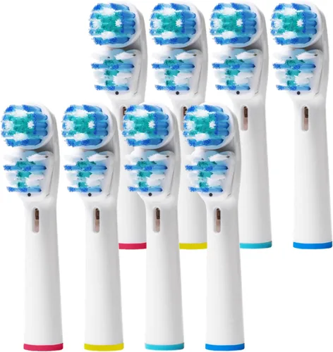 Vista 2 de Oral-B - Cabezales de repuesto compatibles con doble limpieza para cepillo de dientes Oralb Braun, cabezales de repuesto para Oral B Pro, 1000