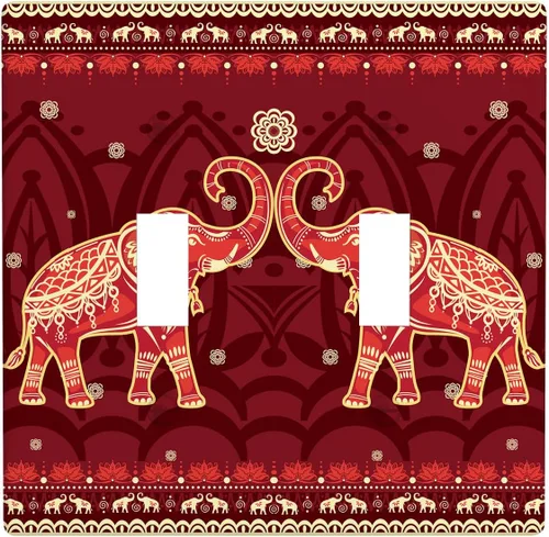 Vista 44 de Placa de interruptor de luz de elefante indio de 1 banda, placa de pared basculante individual, placa decorativa eléctrica GFCI para decoración