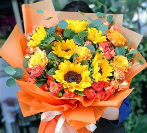 Vista 2 de 20 piezas de papel de regalo de flores de doble cara, papel de regalo impermeable para ramo de San Valentín, 23 x 23 pulgadas, utilizado