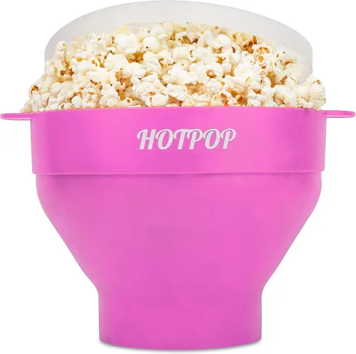 Vista 12 de El Hotpop Original - Palomitero para microondas, Popcorn, contenedor de silicona para hacer palomitas de maíz, cuenco plegable sin BPA y apto