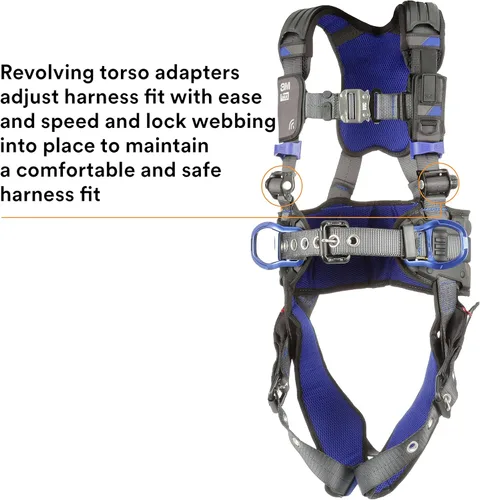 Vista 10 de 3M 1140180 DBI-SALA ExoFit X300 Arnés de seguridad de posicionamiento de construcción cómodo, protección contra caídas, anillos en D de espalda