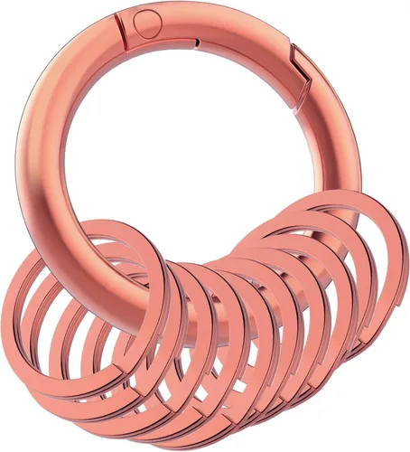 Vista 6 de Idakekiy Llaveros planos, 10 piezas de 1.18 pulgadas, llaveros divididos a granel resistentes y fuertes con clip de anillo para el hogar, coche