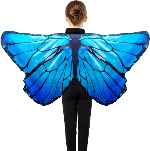 Vista 2 de D.Q.Z Disfraz de alas de mariposa monarca para niños pequeños, ropa de vestir, kit de mariposa, juguetes de insectos para regalos de cumpleaños