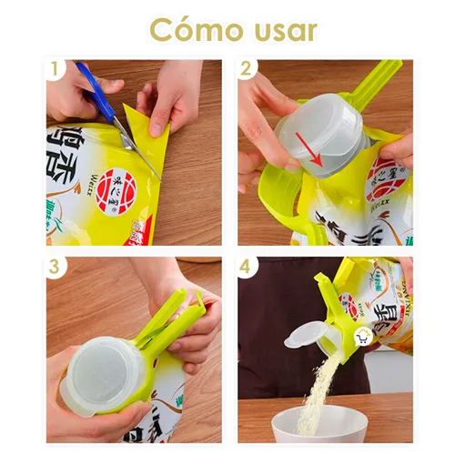 Vista 4 de Clips Sellador Para Bolsas dispensador