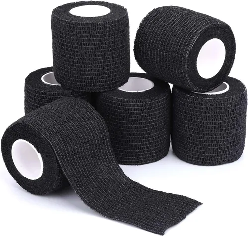 Vista 16 de Vendaje autoadhesivo cohesivo flexible cinta elástica atlética fuerte cinta elástica de primeros auxilios para muñeca, esguinces de tobillo