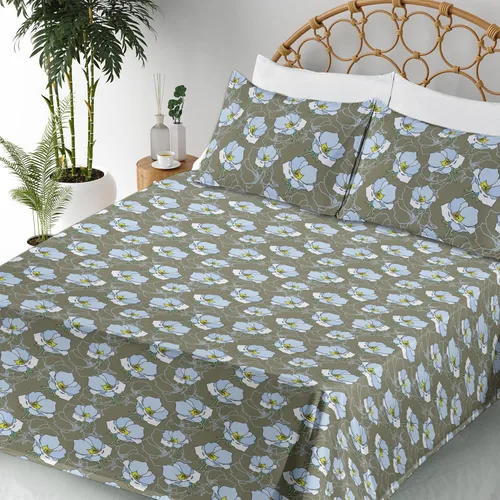 Vista 127 de Ambesonne Skull Sheet Set, Goth Roses Floral Skeleton Head Day of The Dead Ethnic Mexican Inspired, Fitted and Flat Sheet with Pillowcases Bedding