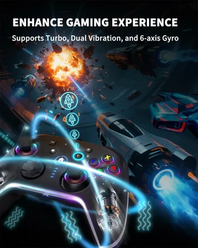 Vista 3 de Bcofo Wireless Mobile Game Controller for iOS/iPhone/Android/Cell Phone/Switch/Laptop, Gaming Gamepad with Phone Clip for Gamers, Hall Effect