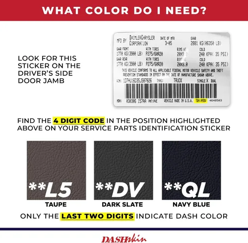 Vista 2 de DashSkin Tapa moldeada de dos piezas para salpicadero compatible con Dodge Ram 2002-2005 (Ram 2500 y 3500 2003-2005) en gris pizarra oscura