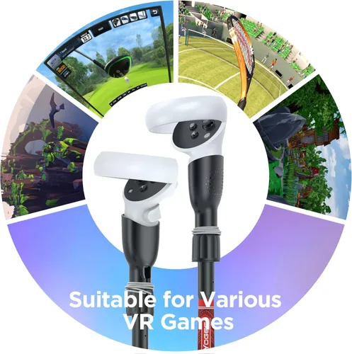 Vista 5 de YOGES VR Golf Club Handle Attachment Compatible with Meta Quest 2 Oculus Quest 2 Rift S, Golft Golf Club Handle Accessories for Golf +, Golf 5