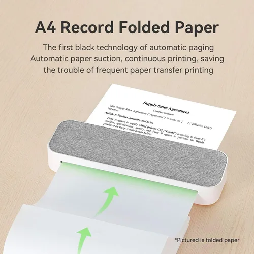 Vista 7 de Papel de impresora térmica A4, 4 rollos, 8.3 pulgadas de ancho, papel de fax, compatible con PeriPage A40, M08F, MT810 y otras impresoras térmicas