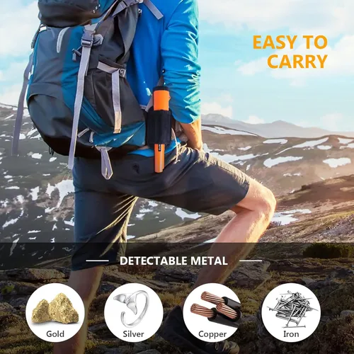 Vista 5 de Detector de metales Pinpointer - Varita puntero de mano totalmente impermeable, sonda de búsqueda profesional de alta precisión